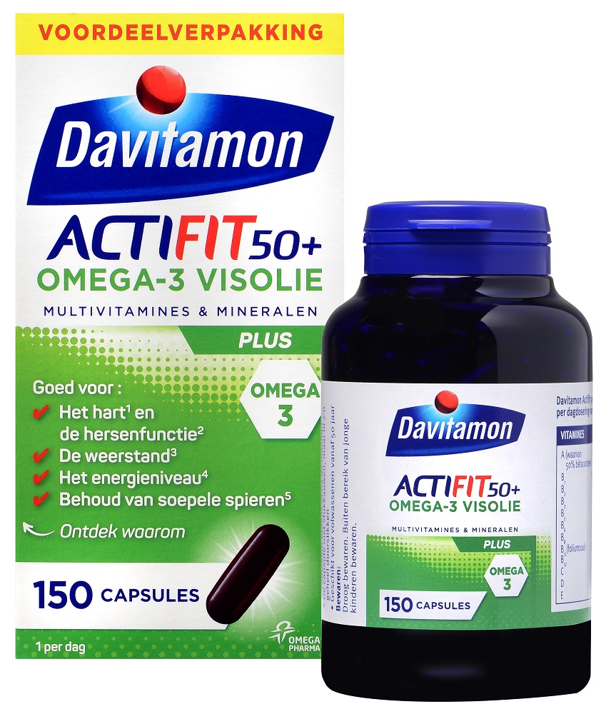 Afbeelding van Davitamon Actifit 50 Plus Omega-3 Visolie Capsules