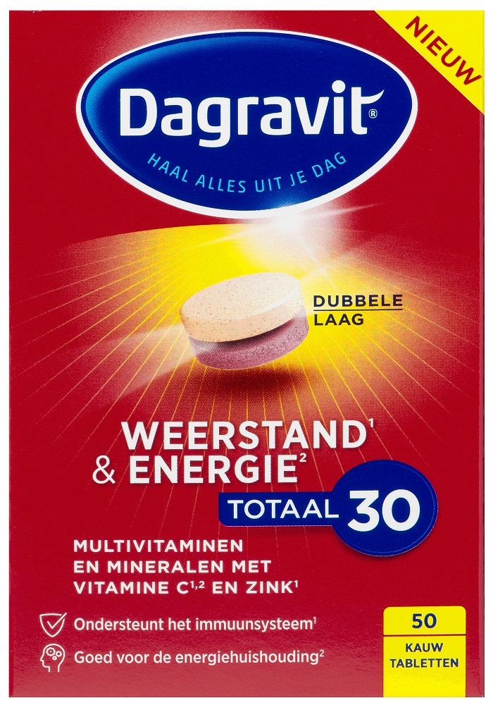 Dagravit Totaal 30 Weerstand & Energie Kauwtabletten