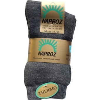 Naproz Thermo Sokken Grijs Maat 39-42 3 Paar
