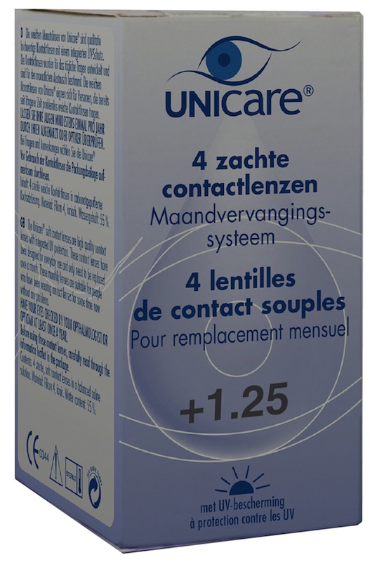 Unicare Zachte Maandlenzen +1.25 4pack