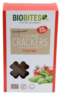 Image of Biobites Lijnzaad Crackers Raw Italian 2st 