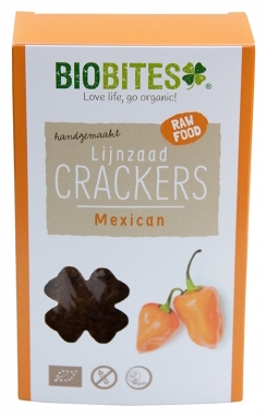 Image of Biobites Lijnzaad Crackers Raw Mexican 2st 