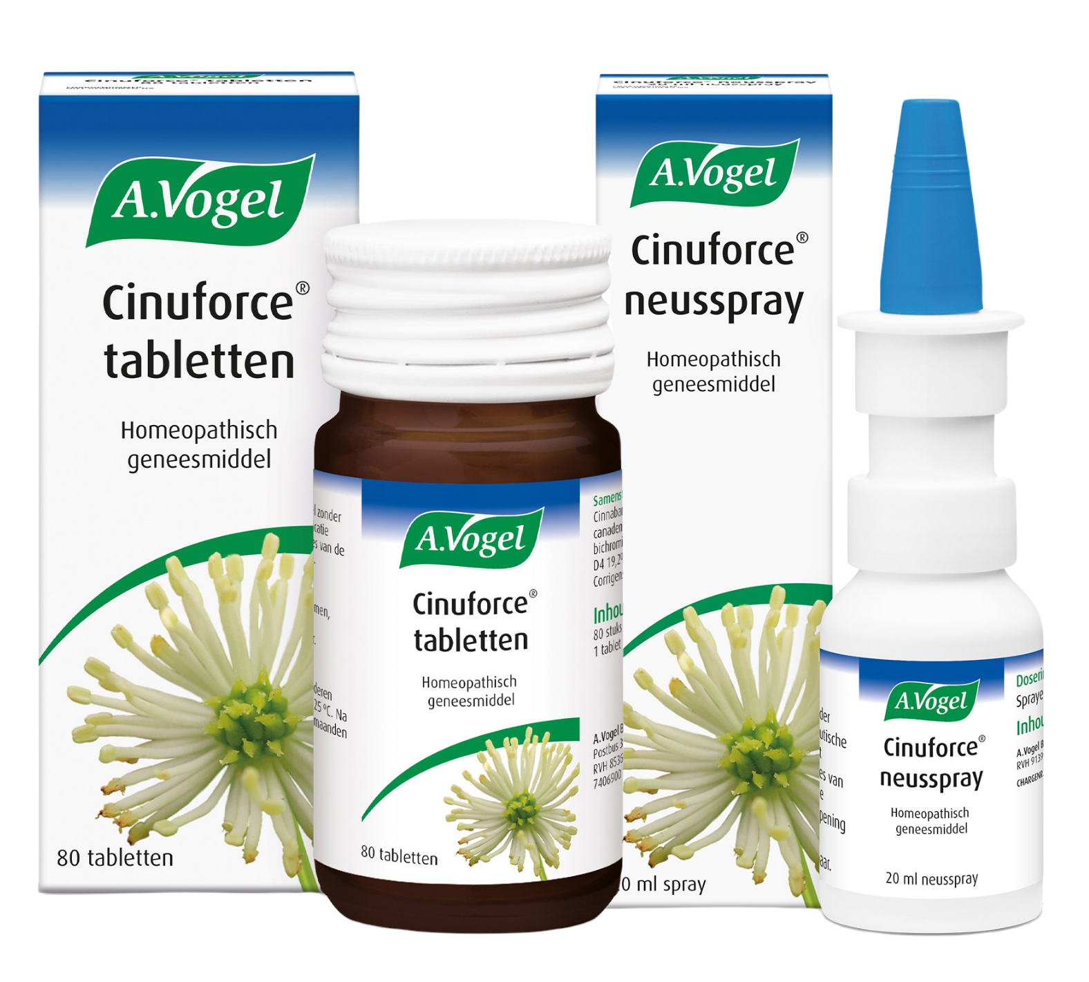 A.Vogel Cinuforce Tabletten 80TB + Neusspray 20ML Combiverpakking afbeelding