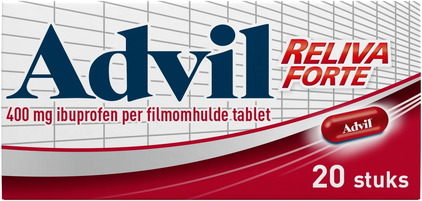 Advil Reliva Forte Oval Tabs 400 mg - voor pijn en koorts afbeelding