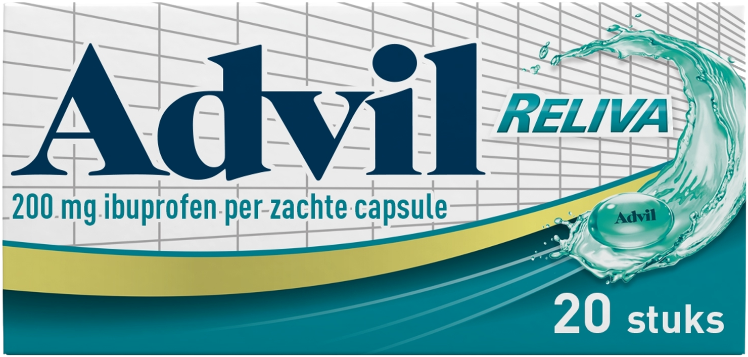 Advil Reliva Liquid Capsules 200 mg - voor pijn en koorts afbeelding