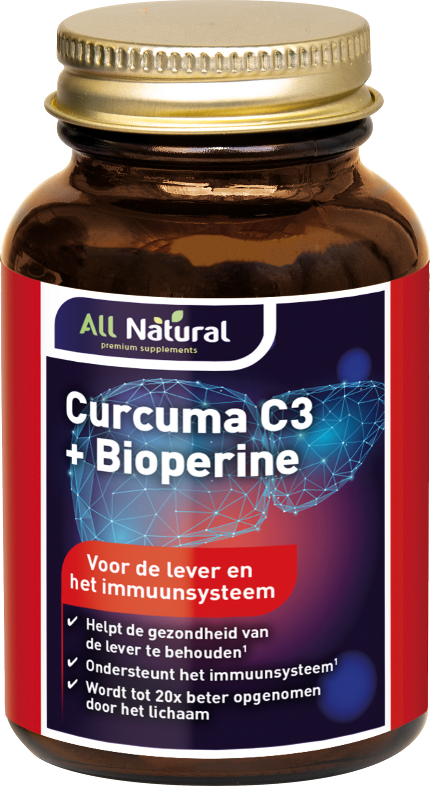 All Natural Curcuma C3 + Bioperine Capsules