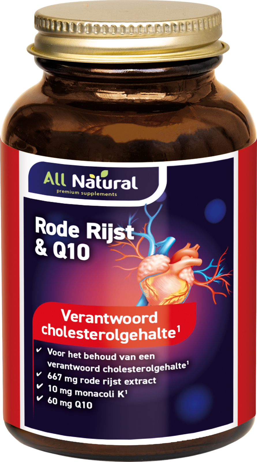 All Natural Rode Rijst & Q10 Capsules