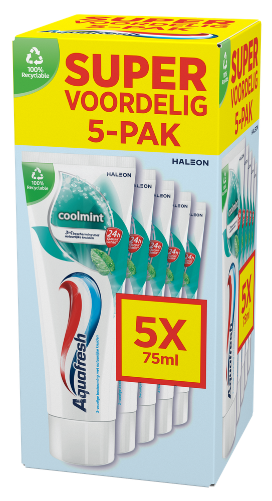 Aquafresh Coolmint Tandpasta 5-Pack afbeelding