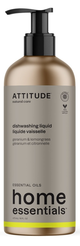 Image of Attitude Dishwashing Liquid Geranium & Lemongrass 