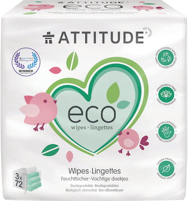 Image of Attitude Ecologische Babydoekjes Navul 3-pack
