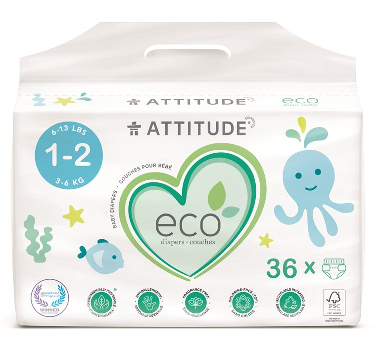 Image of Attitude Eco Diapers Maat 1-2