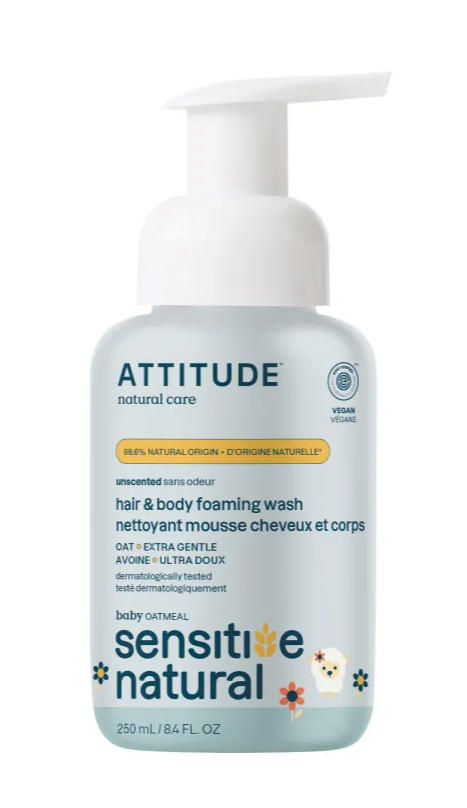 Attitude Oatmeal Sensitive Natural Baby Care Hair & Body Natural Foaming Wash afbeelding