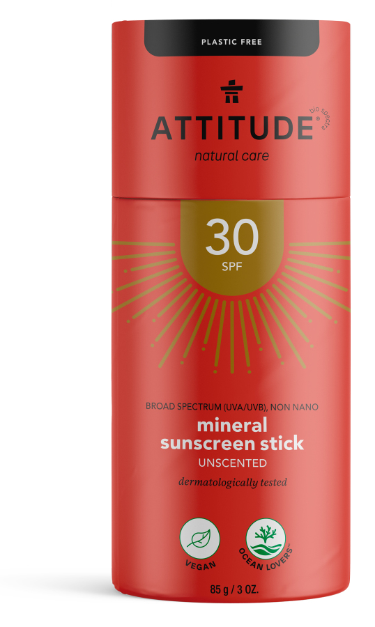 Image of Attitude Mineral Sunscreen Stick Unscented SPF30 