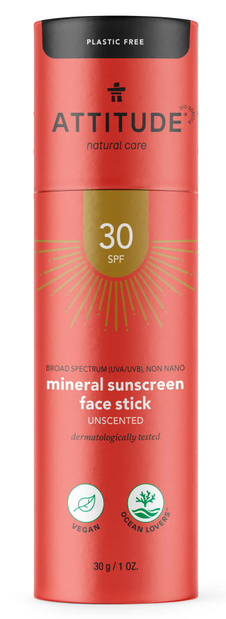 Image of Attitude SPF30 Mineral Sunscreen Face Stick Geurloos 