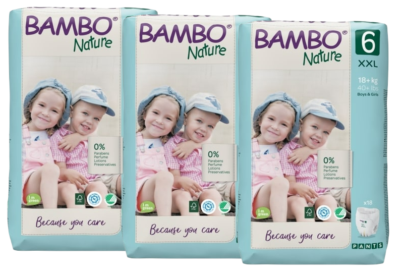 Image of Bambo Nature Luierbroekjes Maat 6 XXL - Multiverpakking 