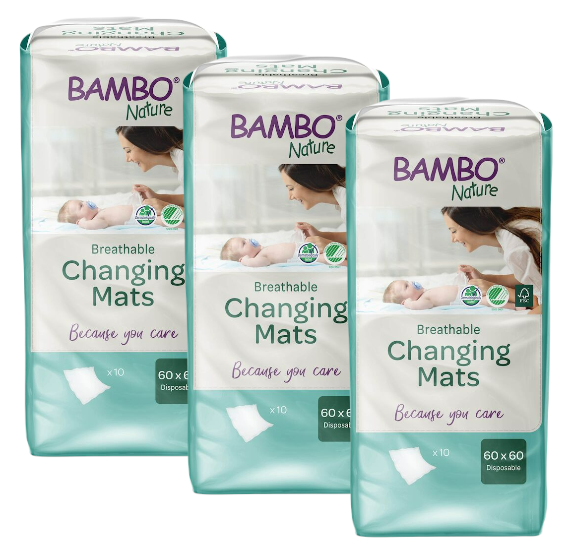 Image of Bambo Nature Verschoonmatjes 60x60 Multiverpakking