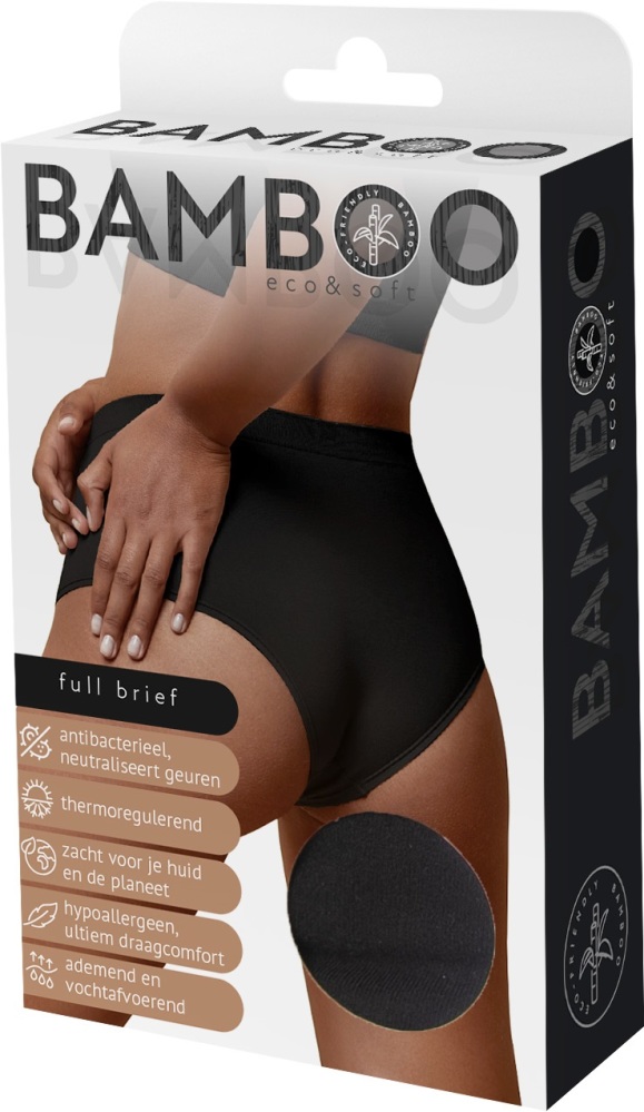 Naproz Bamboo Full Brief Zwart XL