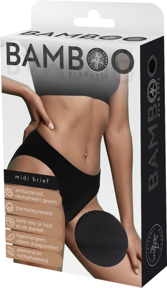 Naproz Bamboo Midi Brief Zwart S