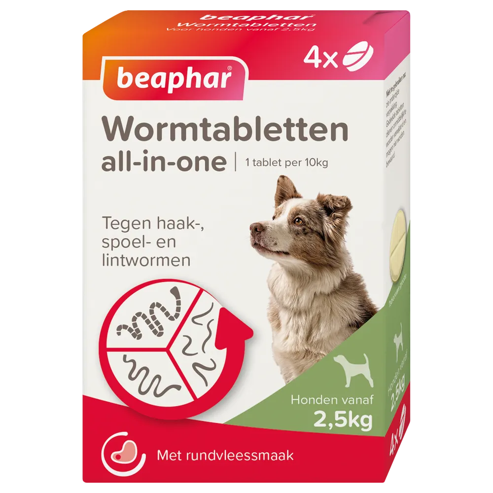 Beaphar Wormtabletten all-in-one Honden vanaf 2.5KG afbeelding