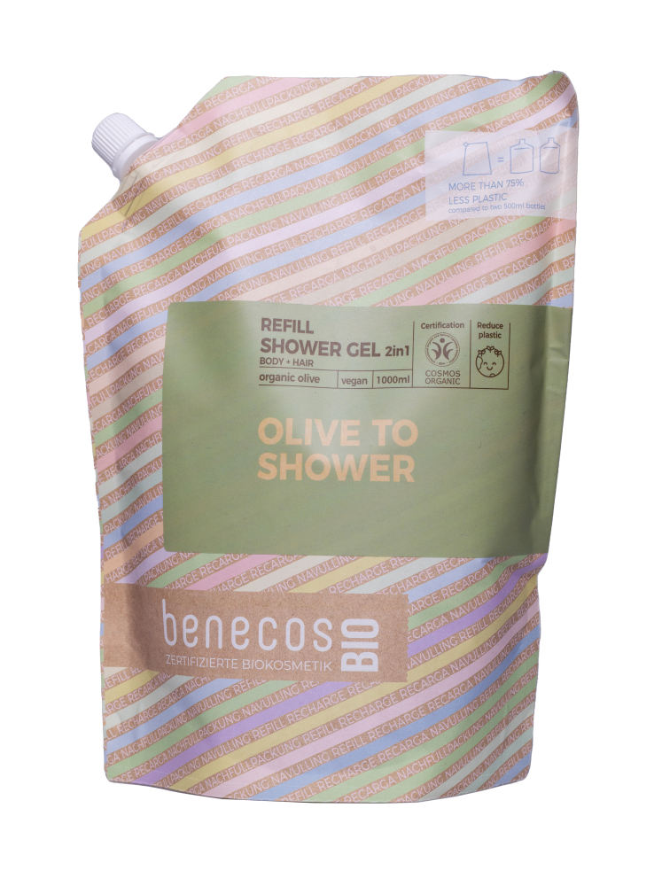 Benecos Olive 2-in-1 Body and Hair Shower Gel Navulverpakking