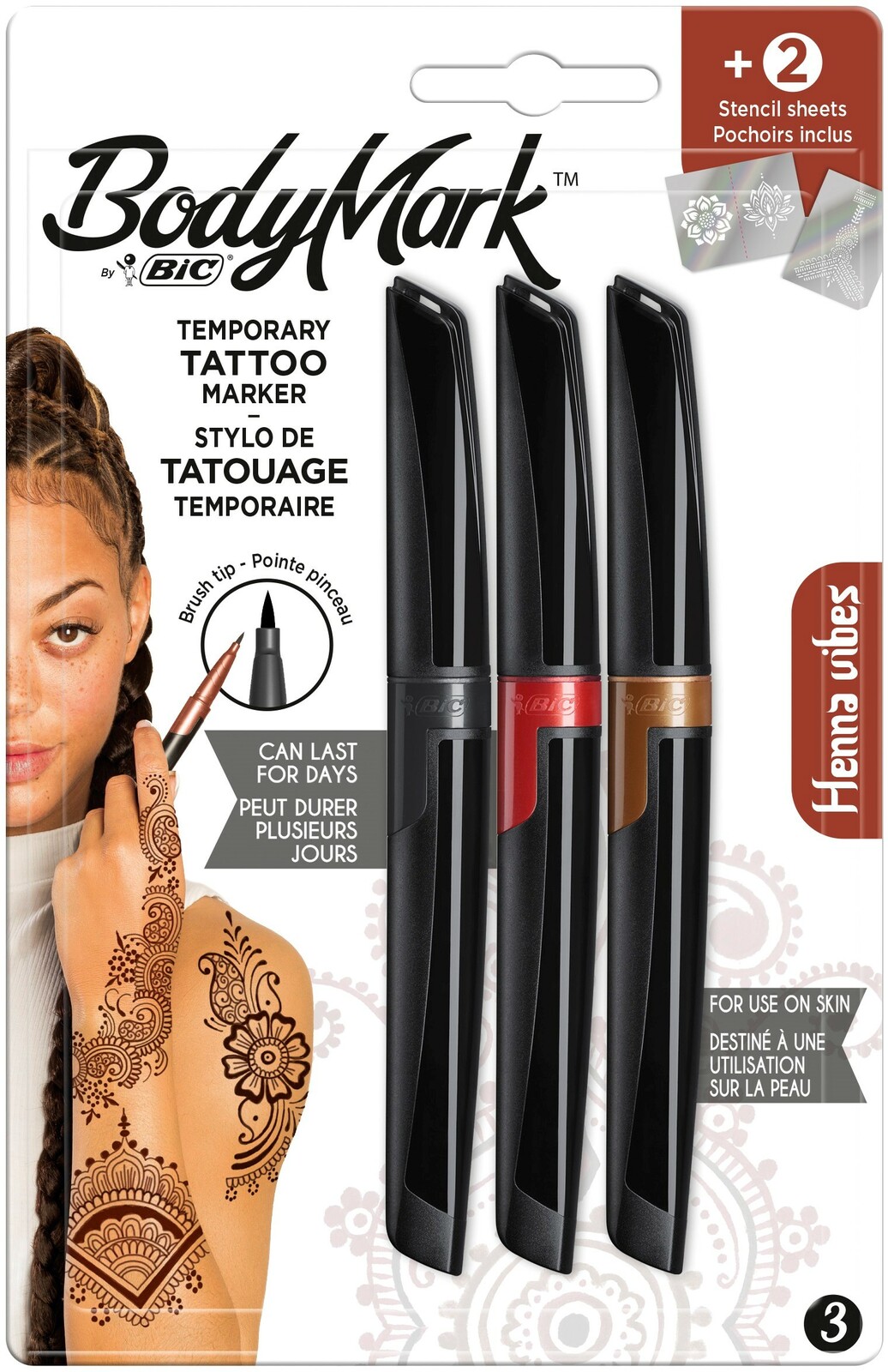 Bic Bodymark Temporary Tattoo Marker Set - Henna Vibes