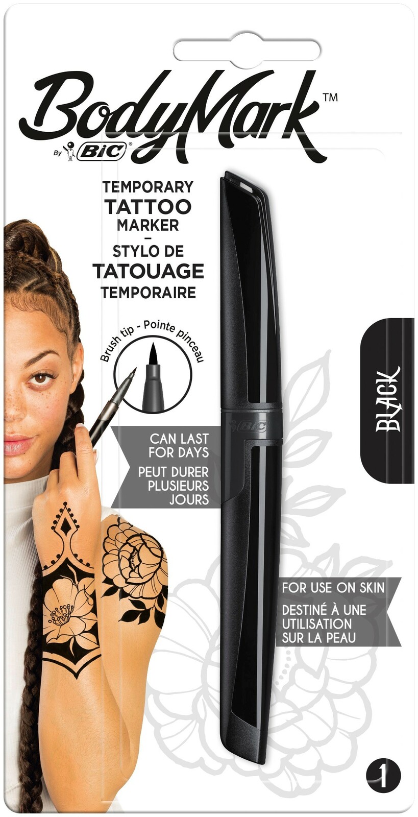 Bic Bodymark Temporary Tattoo Marker - Black