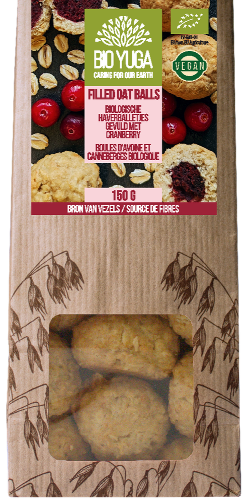 Bio Yuga Gevulde Haverballetjes Cranberry