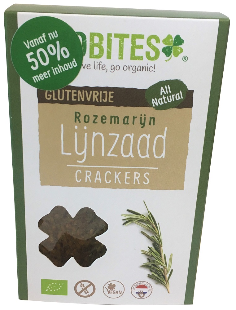 Image of Biobites Lijnzaad Crackers Rozemarijn 