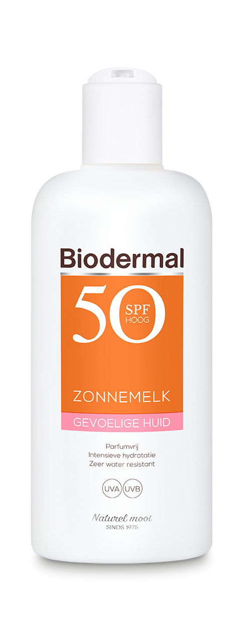 Image of Biodermal Gevoelige Huid Zonnemelk - Zonnebrand met SPF50 