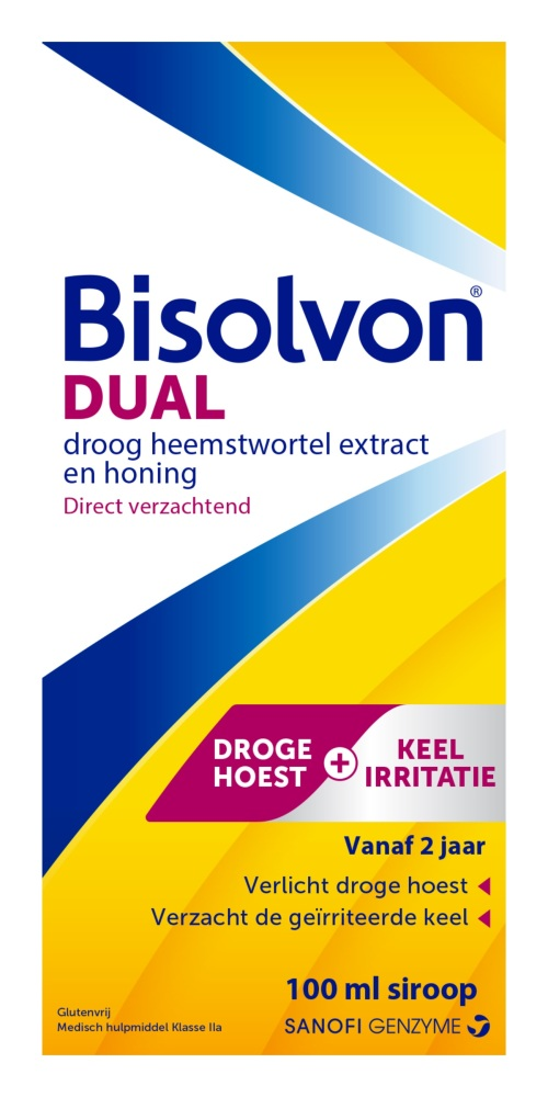 Image of Bisolvon Dual Droge Hoest + Keelirritatie Siroop