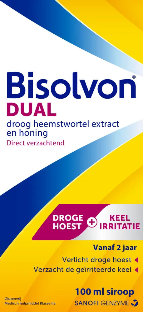 Bisolvon Dual Droge Hoest + Keelirritatie Siroop afbeelding