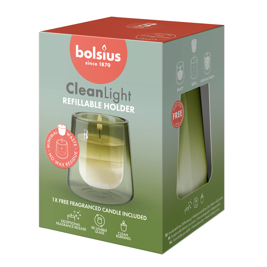 Bolsius Clean Light Refillable Holder Gardenia & Fig afbeelding