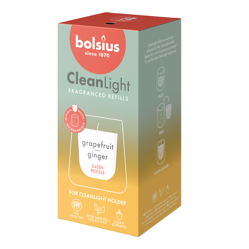 Bolsius Clean Light Fragranced Refills Grapefruit & Ginger afbeelding