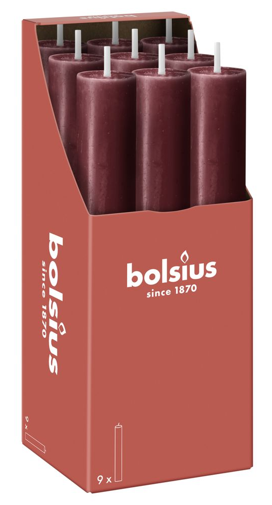 Bolsius Rustiek Tafelkaars XL Red Velvet