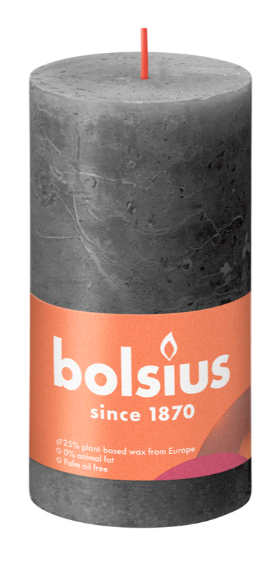 Bolsius Rustiek Stompkaars Stormy Grey 130/68 afbeelding