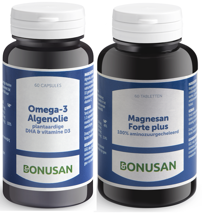Afbeelding van Bonusan Magnesan Forte Plus + Omega-3 Algenolie Combiproduct