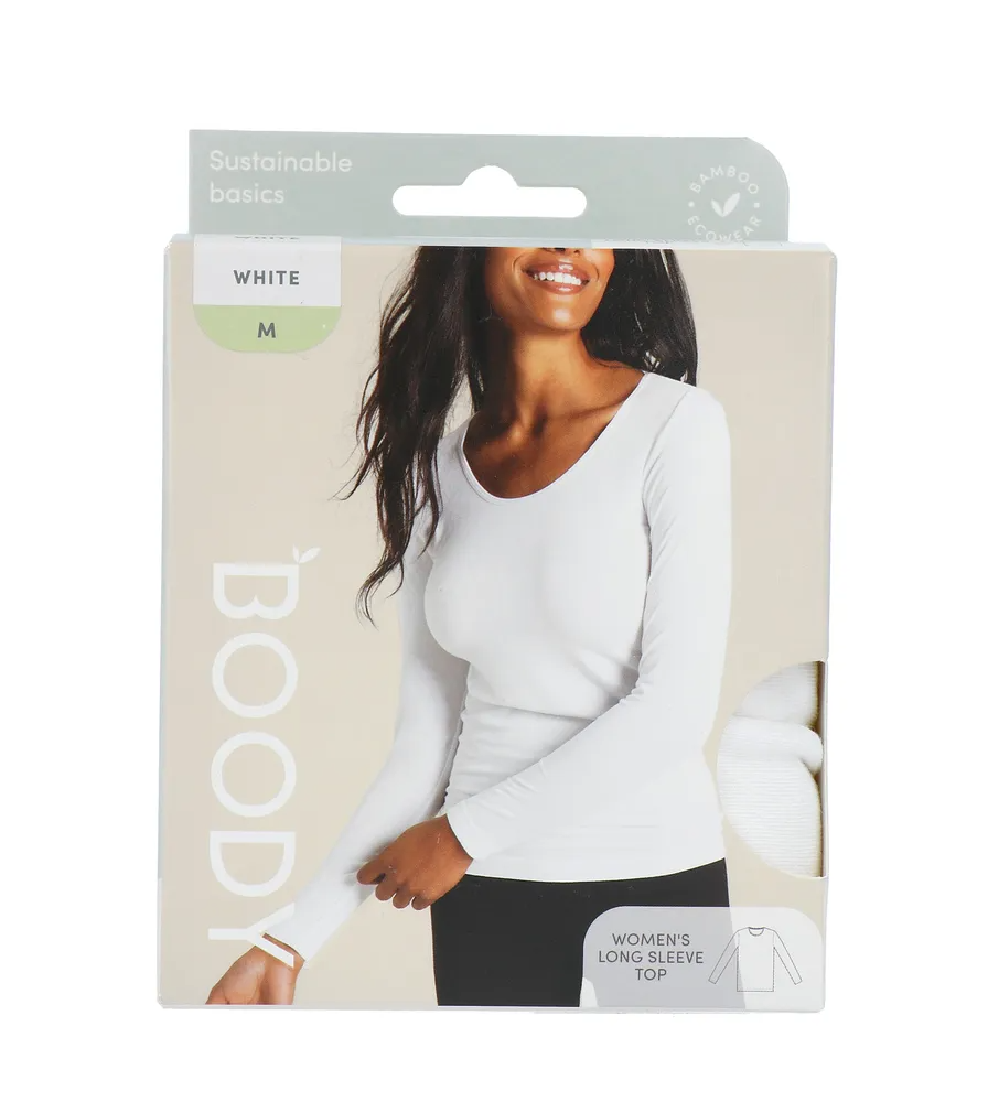 Boody Damestop Lange Mouw Wit M afbeelding