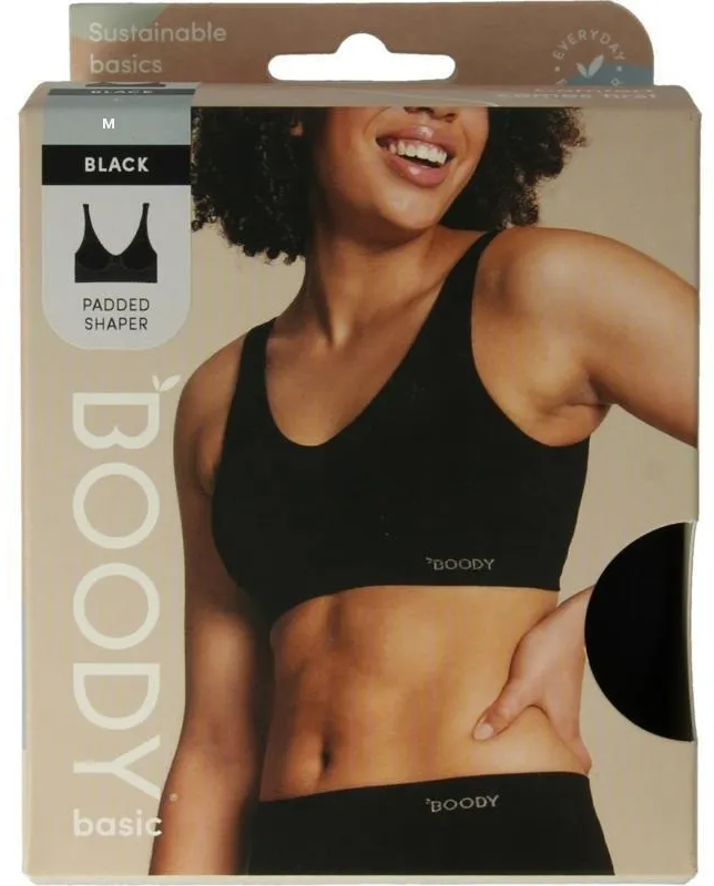 Boody Padded Shaper Crop Bra Zwart M afbeelding