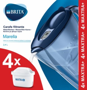 Brita Waterfilterbundel Marella Cool blue + 4 MAXTRA+ filterpatronen