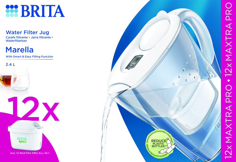 Brita Marella Waterfilterkan Wit + 12 Maxtra Filterpatronen afbeelding