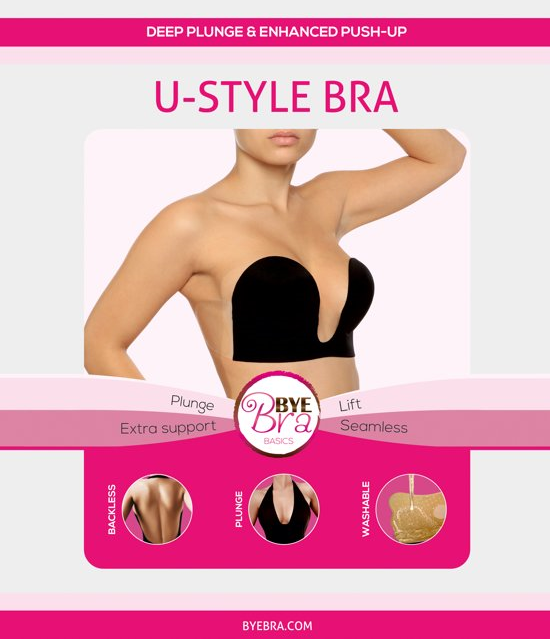 Bye Bra U-Style Bra Zwart Cup D