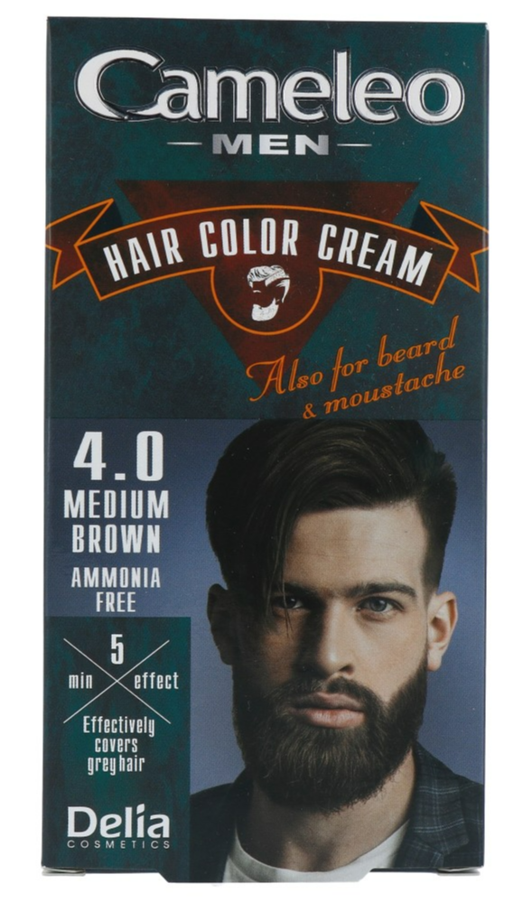 Cameleo Men Hair Color Cream 4.0 Medium Brown afbeelding