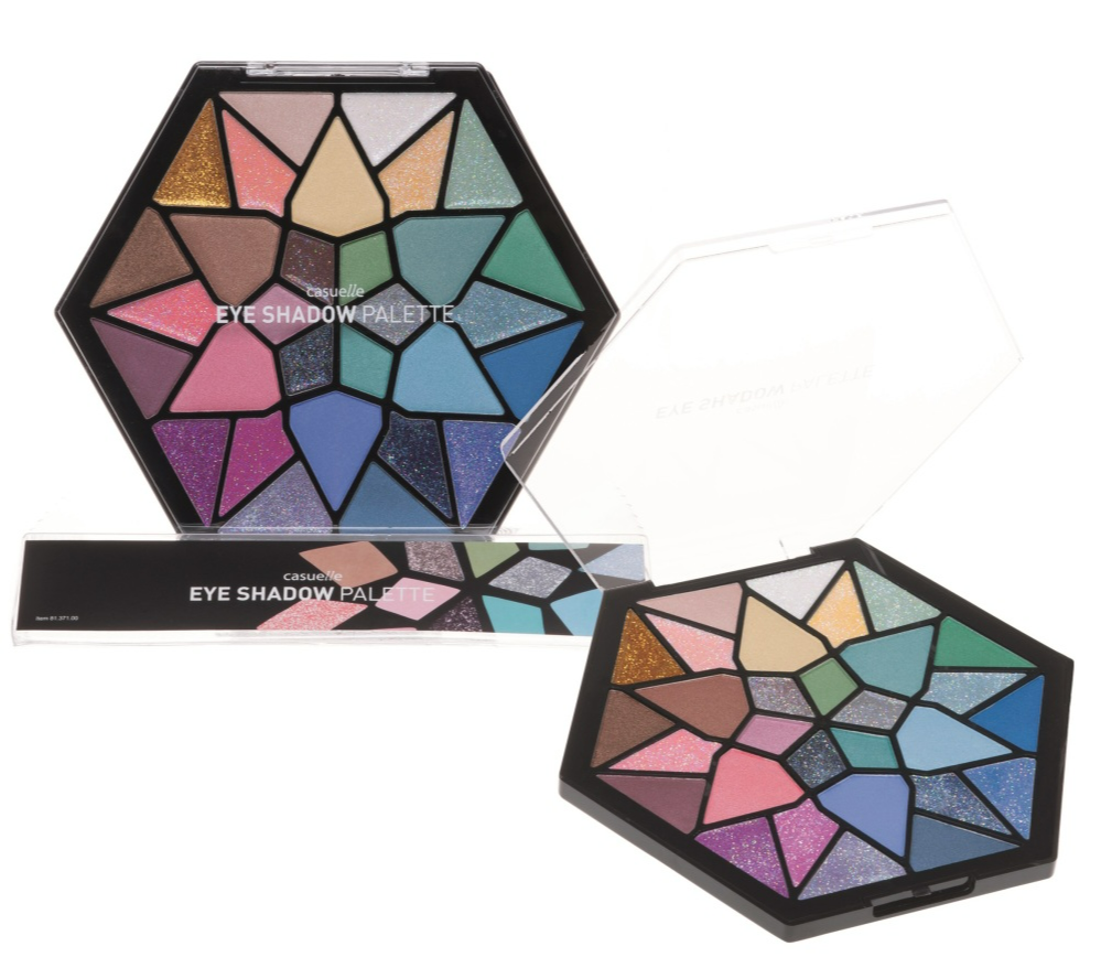 Zeshoekige make-up compact
