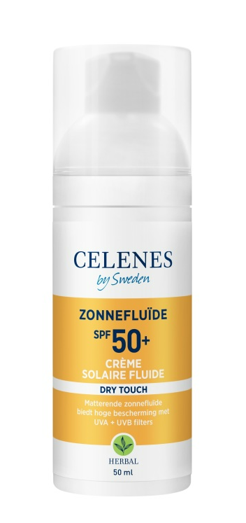 Afbeelding van Celenes by Sweden Herbal Sun Dry Touch Fluïde SPF50+ Zonnecrème
