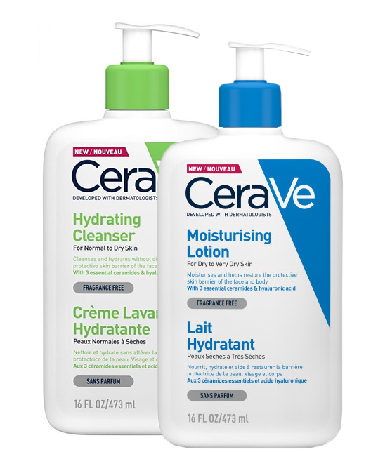 Cerave Combi Hydraterende Reinigingscrème en Hydraterende Melk - 2 stuks