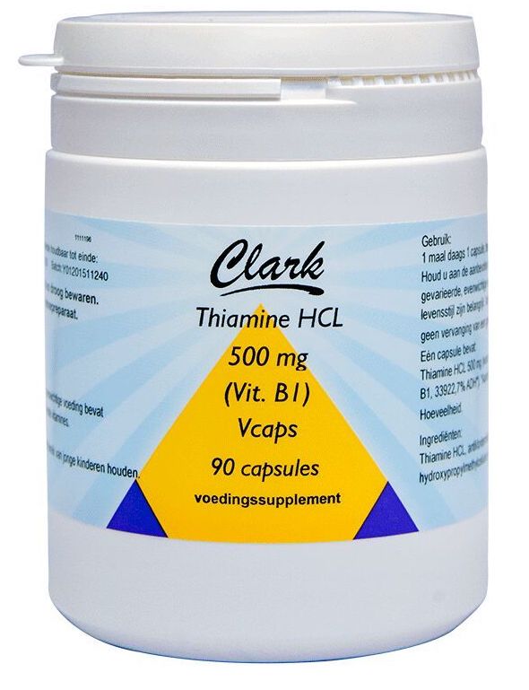 Clark Thiamine HCL Vitamine B1 500mg Capsules 90st