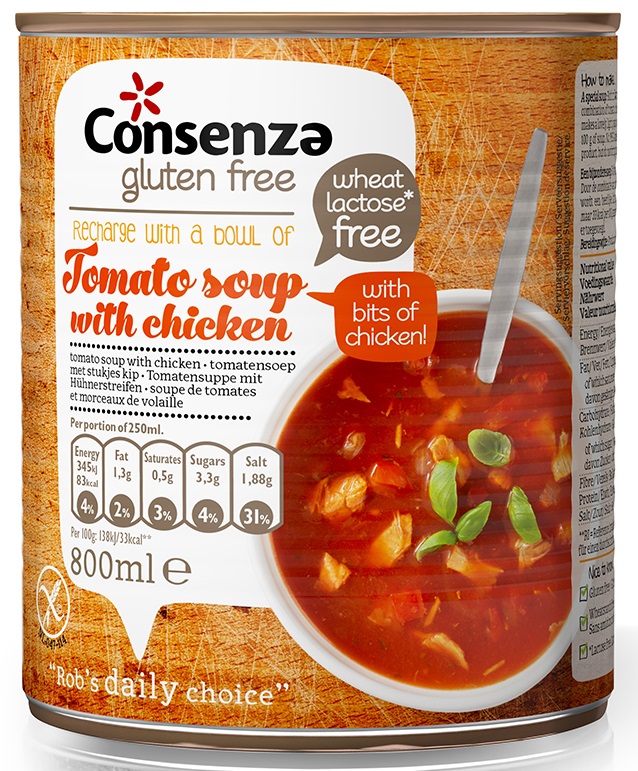 Consenza Tomatensoep met Stukjes Kip