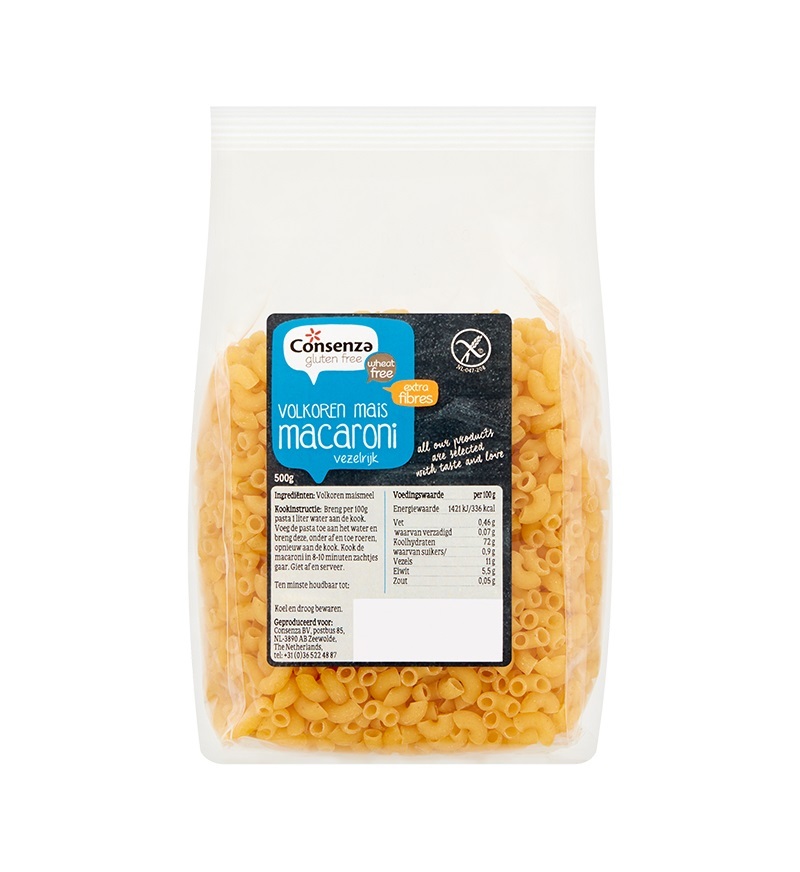 Consenza Volkoren Maïs Macaroni afbeelding