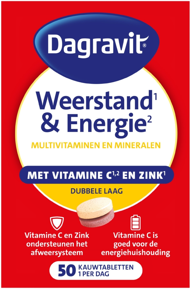 Dagravit Weerstand & Energie Totaal 30 Kauwtabletten afbeelding