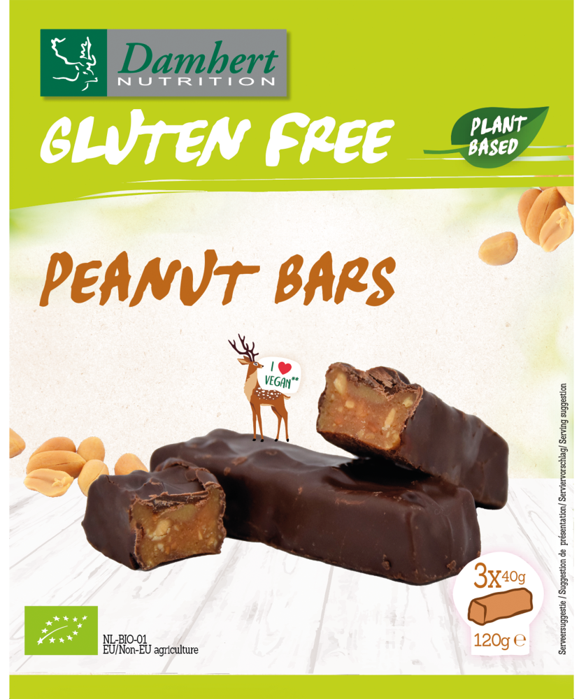 Damhert Gluten Free Peanut Bars Plant Based